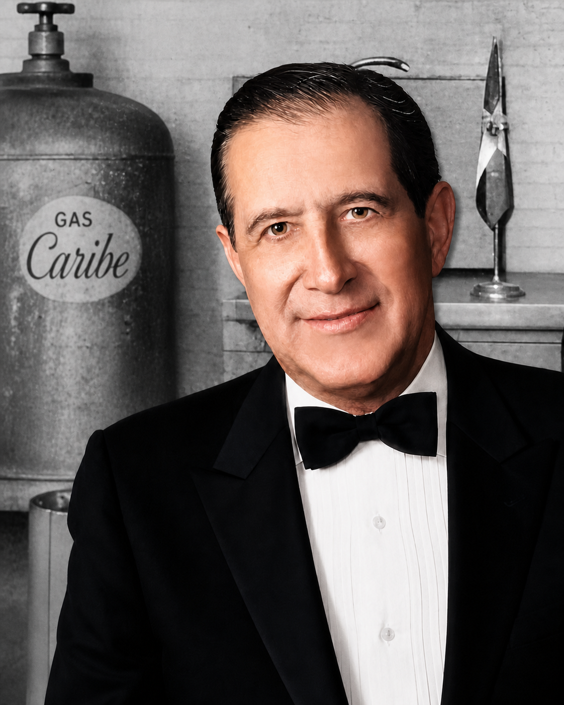 Retrato restaurado de Huáscar Rodríguez Herrera, fundador de Industrias Rodríguez